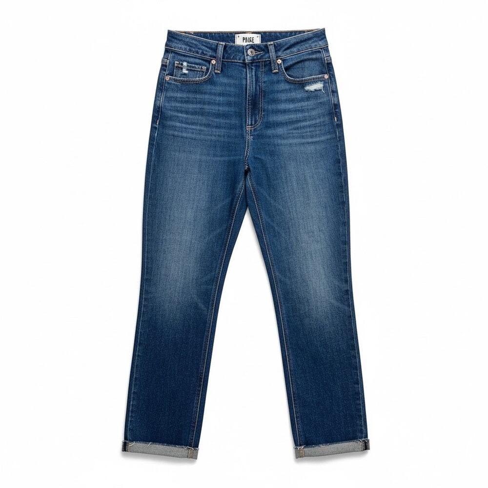 PAIGE Boyfriend Jeans Brigitte High Rise Straight Leg Vintage Wash Denim NWT 24 - Picture 2 of 11